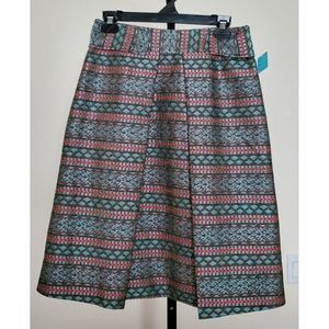 Jess.C Women's Multicolor Knee-length  Jacquard Skirt With Lining Size 6 #1024
